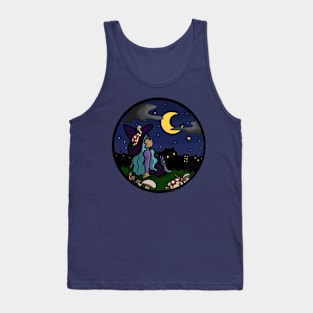 Stargazing Witch Sticker Tank Top